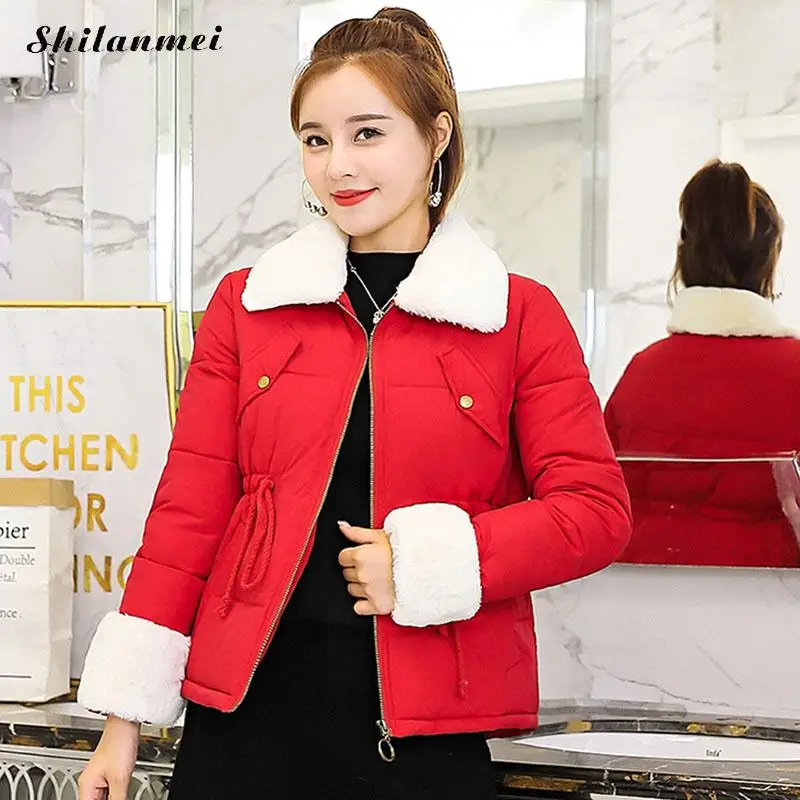 New 2018 Winter Coat Women Slim Yellow Outwear Casual Cropped Long