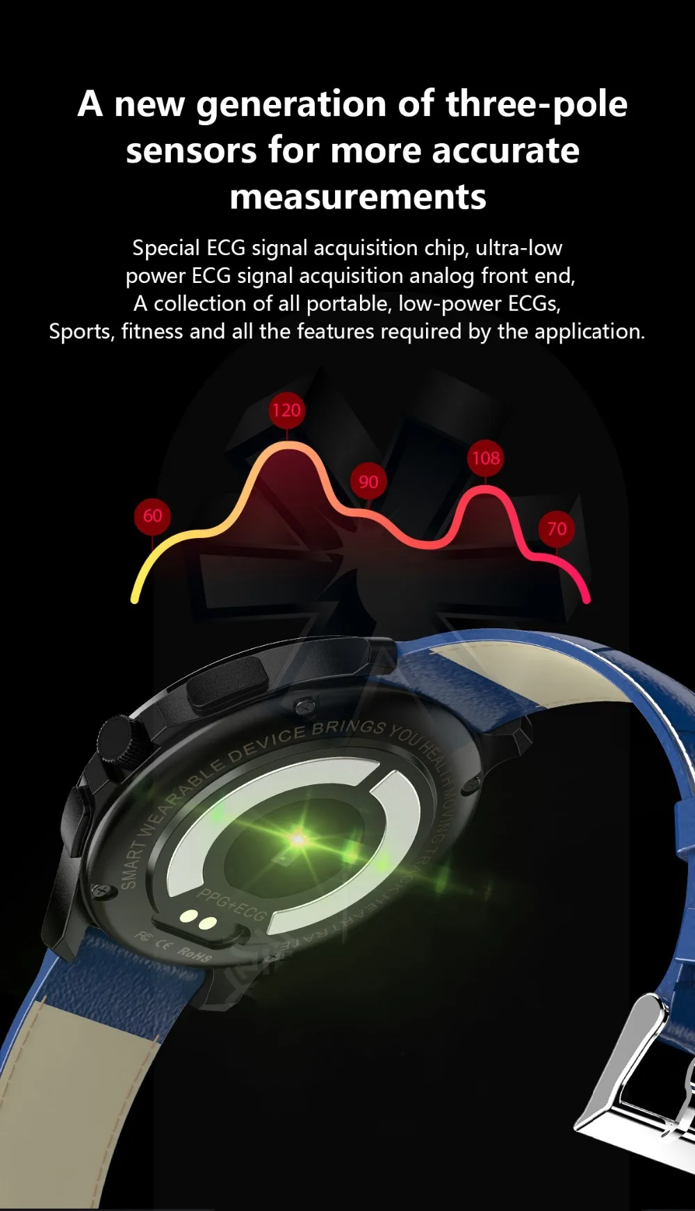 ЭКГ+ PPG IP67 водонепроницаемые Смарт-часы кровяное давление мужские Bluetooth 4,0 шагомер расстояние пульсометр умный Браслет pk band 4 H9