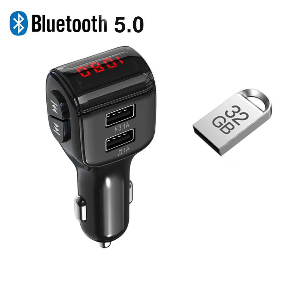 

FM Transmitter Modulator Bluetooth 4.2 Wireless A2DP Music MP3 Player Handsfree Car Kit 5V 4.1A Total Support USB Flash Driver