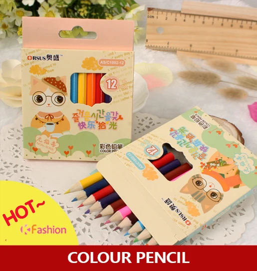 

12 pcs colored pencils for kids drawing , 12 colour pencils for painting