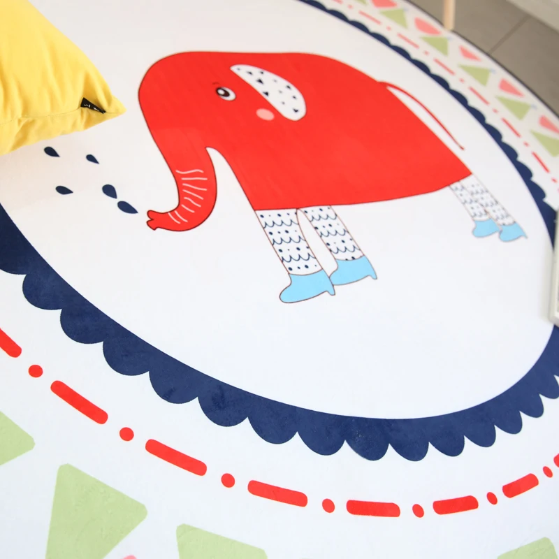 Прекрасный динозавр игровой коврик из полиэфирной ткани круглое одеяло для гостиной спальни вязаный коврик для детей/детей для ползания подстилка коврик