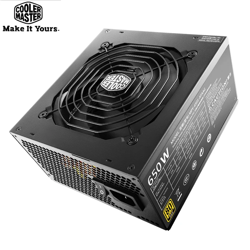 Cooler Master Full Module Computer Power Supply Rated 650W 650Watt 12cm
