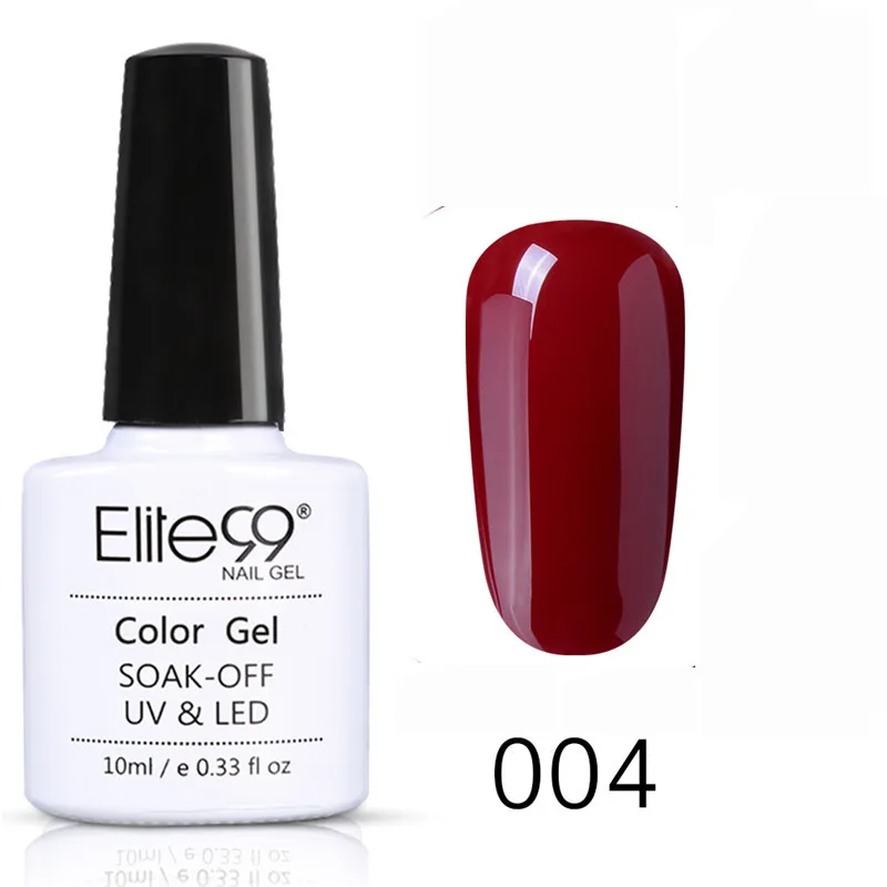 Elite99 замачиваемый базовый гель верхнее покрытие Гель-лак для ногтей 10 мл для маникюра долговечный лак для ногтей Красный Цветной Гель-лак для ногтей гибридные Лаки - Цвет: 004
