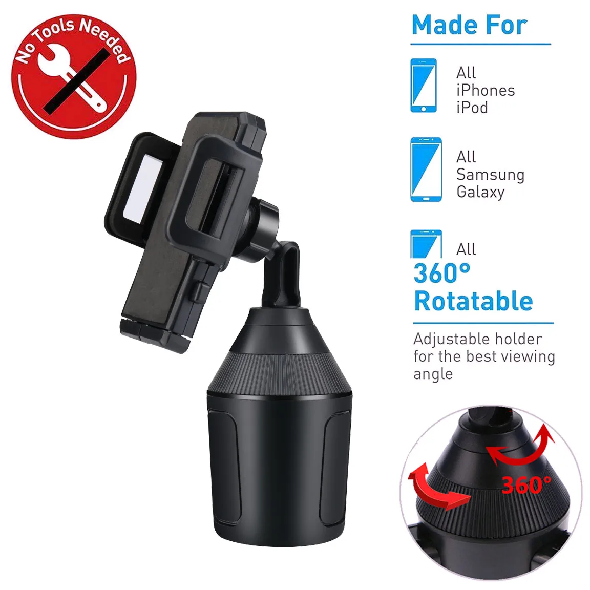 

Adjustable Gooseneck Universal Cup Holder Cradle Car Mount For Cell Phone Car Mobile Holder Porta Cellulare Auto For Redmi 7 Y5