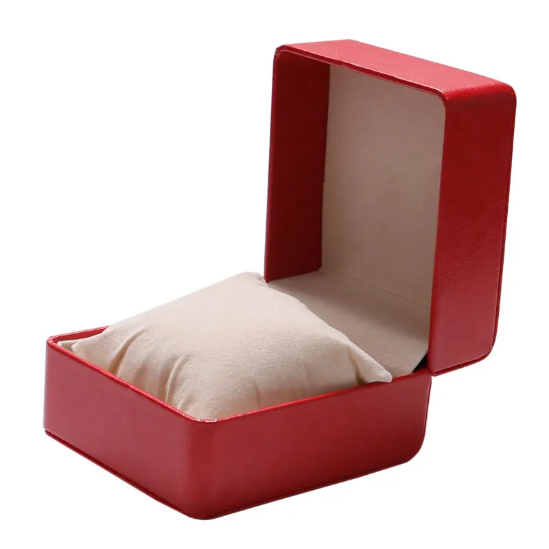 Красный Дисплей Дело Роскошный подарок ящик для хранения мода кожа смотреть box Подушки Детские накладку высокое качество