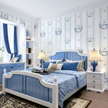 PAYSOTA обои для детской комнаты мальчик мультфильм английский стиль нетканый спальня Средиземноморский вертикальные обои в полоску рулон