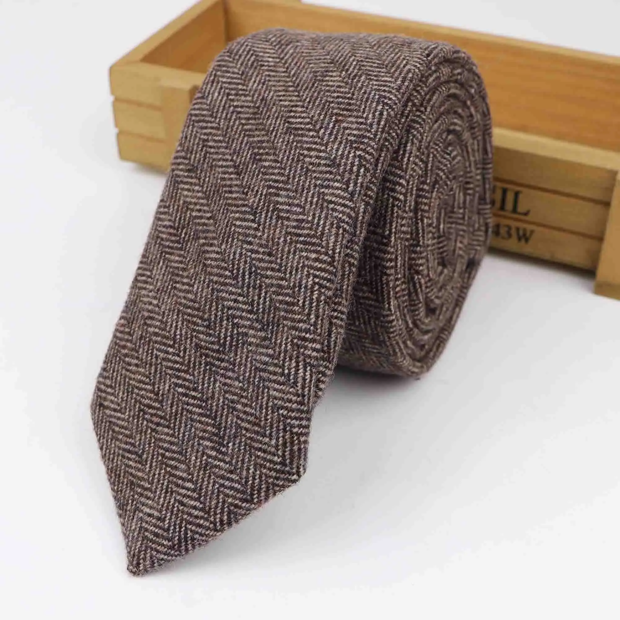 12 New Style Wool Viscose Tie 7cm Ties Fluffy Solid Color Corbata Slim Striped Necktie Cravat Clothing Accessories Warm Dot Ties - Цвет: 12