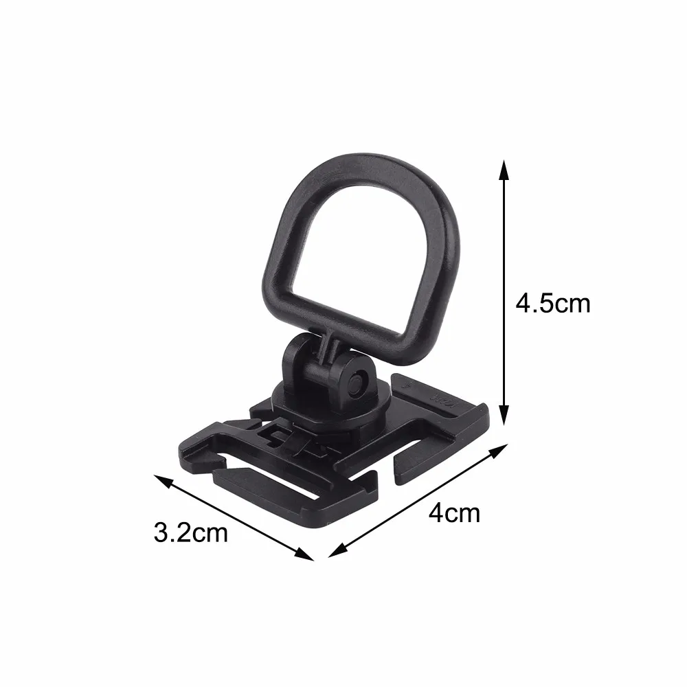 12pcs Tactical D-ring Clips Plastic Clamp Outdoor EDC Kit 360 Degree Rotation Molle Webbing Attachment Buckle for Backpack Pouch