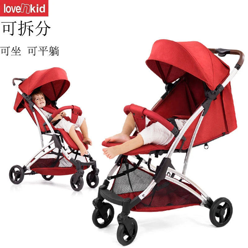

Twin Baby Stroller Stroller Can Sit Reclining Lightweight Folding Children's Trolley Dragon And Phoenix Detachable Double Car