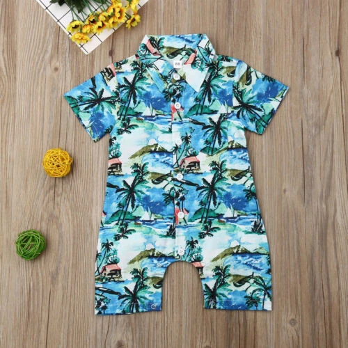 baby boy hawaiian romper