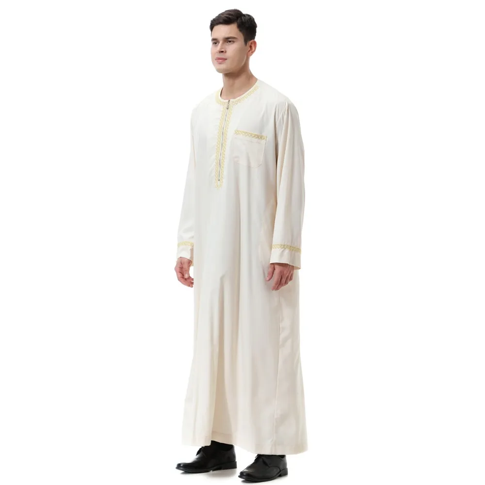 Арабский исламский мусульманский костюм, мужской кафтан, абайя, Ближний Восток, мусульманский кафтан, марокканский кафтан, мужской повседневный халат, одежда