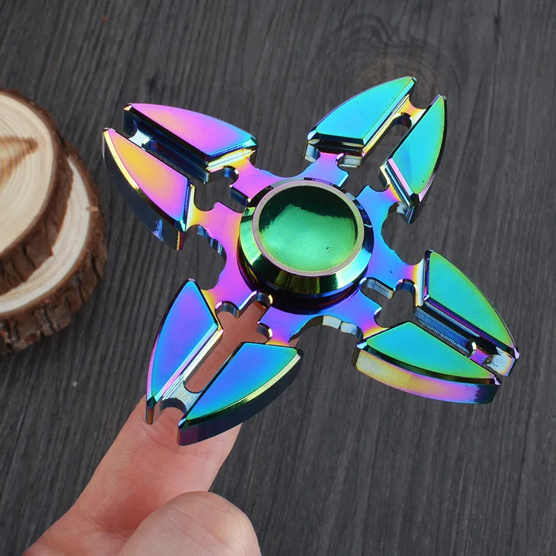 

Doub K 10pcs/lot finger Spinner alloy Tri-Spinner hand spiner sliding puzzles For Adult Stress Relief New toys free shipping