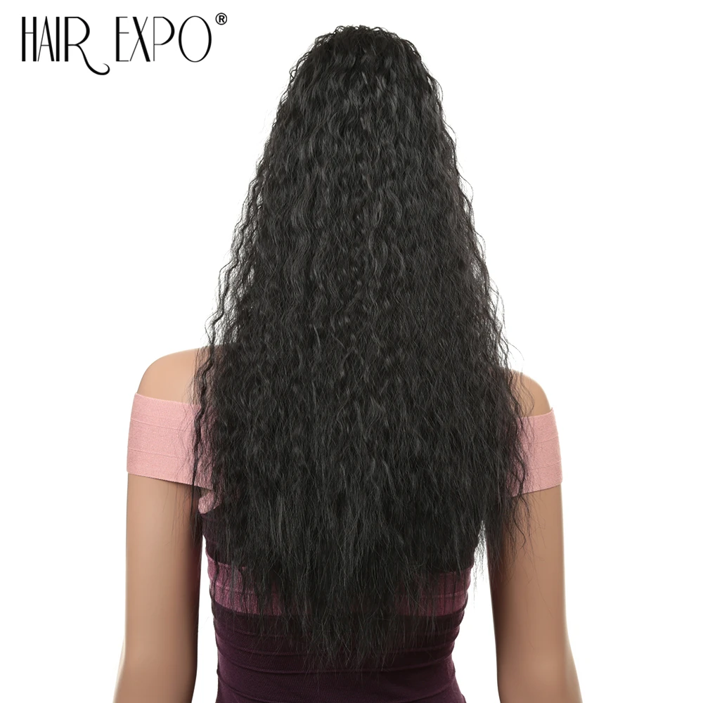 

Hair Expo City Kinky Straight Clip In Hair Extensions Drawstring Ponytail With Two Plastic Combs Synthetic Long Hair For Women