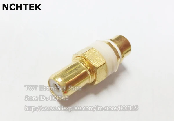 

NCHTEK RCA Female to Female feed through panel mount connectors , WHITE Ring, Gold/Free shipping/10PCS