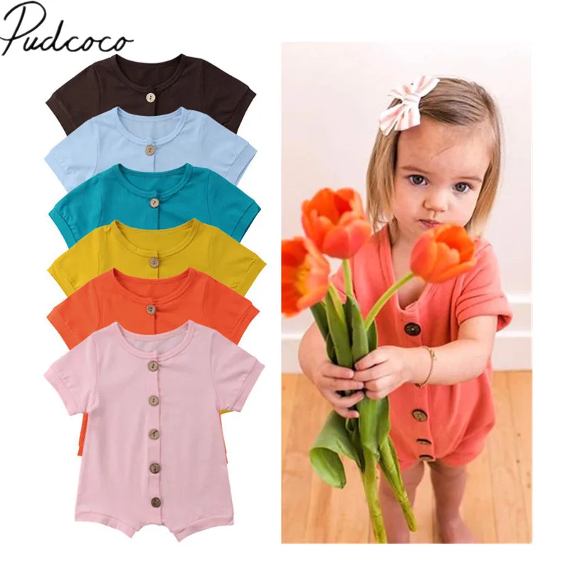 

2018 Brand New Newborn Toddler Infant Baby Girl Boy 100% Cotton Romper Jumpsuit Solid Playsuit Outfit Casual Summer Clothes