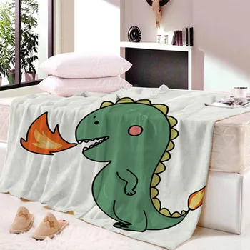 

Firing Dinosaur Thin Blanket For Bed Super Soft Cartoon Throw Blanket Art Beach Towel Throw Travel Bedspread Cartoon Dropship