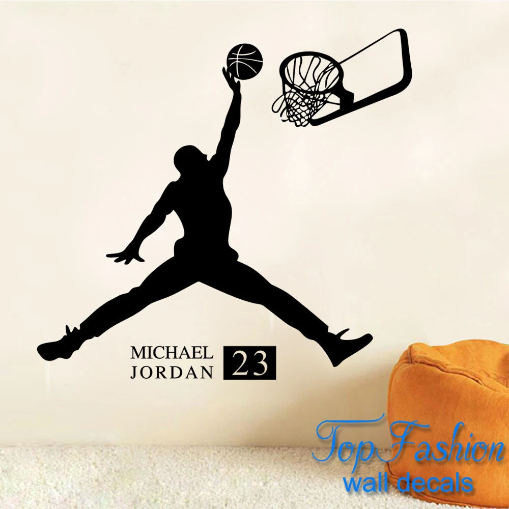 Hot Caved Michael Jordan NBA Basketall Player Wall Stickers Quotes Wall Decals size 61*65cm