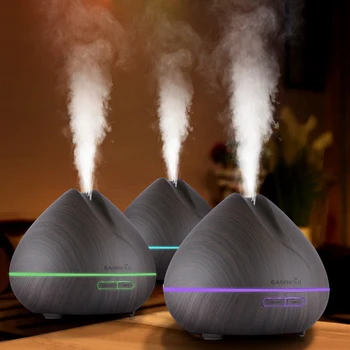 

EASEHOLD 400ml Aroma Essential Oil Diffuser Ultrasonic Air Humidifier with Wood Grain 7 Color Changes LED Lights for Office Home