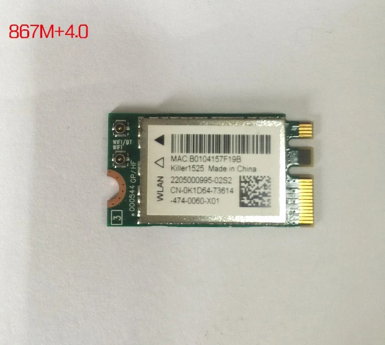 Killer1525 N1525AC беспроводная карта 802.11ac 4,0 bluetooth MINI PCI-E NGFF интерфейс