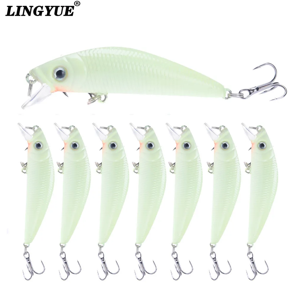 

7cm 8g 1pcs noctilucence Fishing Lures 3D Eyes 6# Hooks Hard Baits Quality Professional Crankbaits Fishing Tackle Wholesale