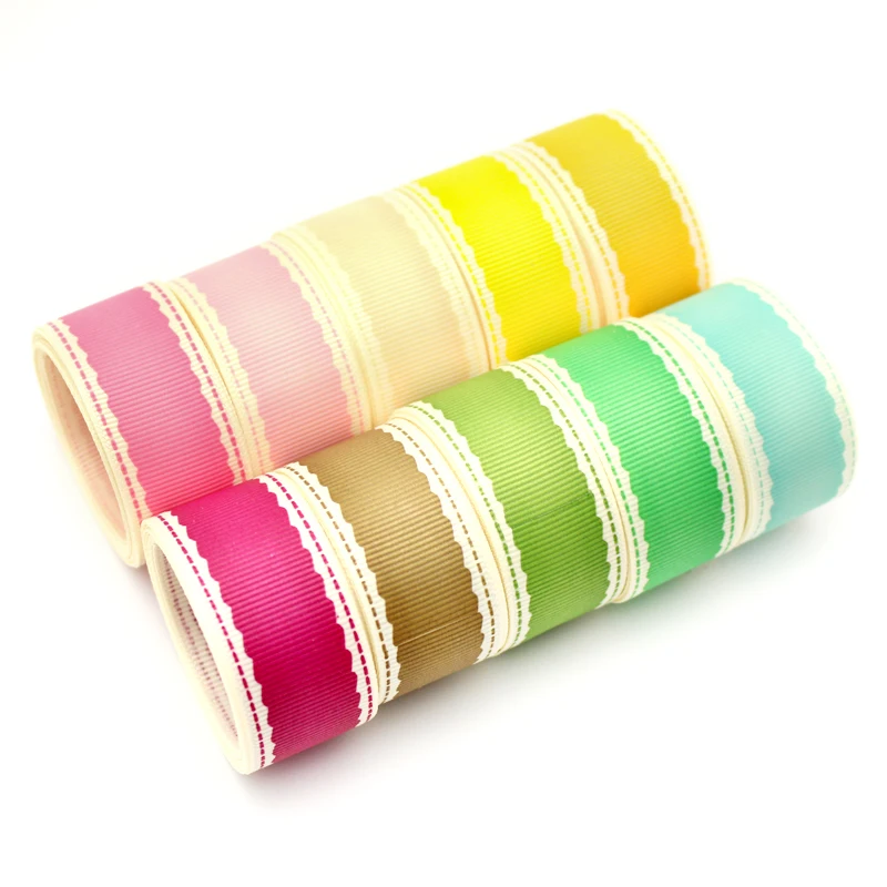Multi Color 25mm Printed Grosgrain Ribbons Hair Bow/Party/Wrapping DIY