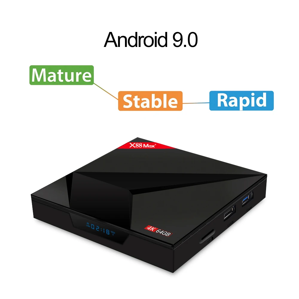 X88 MAX + Android 9,0 Smart Android tv Box RK3328 четырехъядерный 64 бит 4 ГБ/64 Гб смарт 4K телеприставка VP9 H.265 HDR10 2,4G 5G WiFi BT4.0 USB3.0 type-c HD для дисплея медиаплеера экран