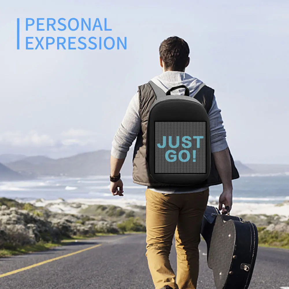 

Led Backpack DIY Outdoor Backpack Screen Dynamic Backpack Fashion 5V/USB Power Propaganda Led Bag