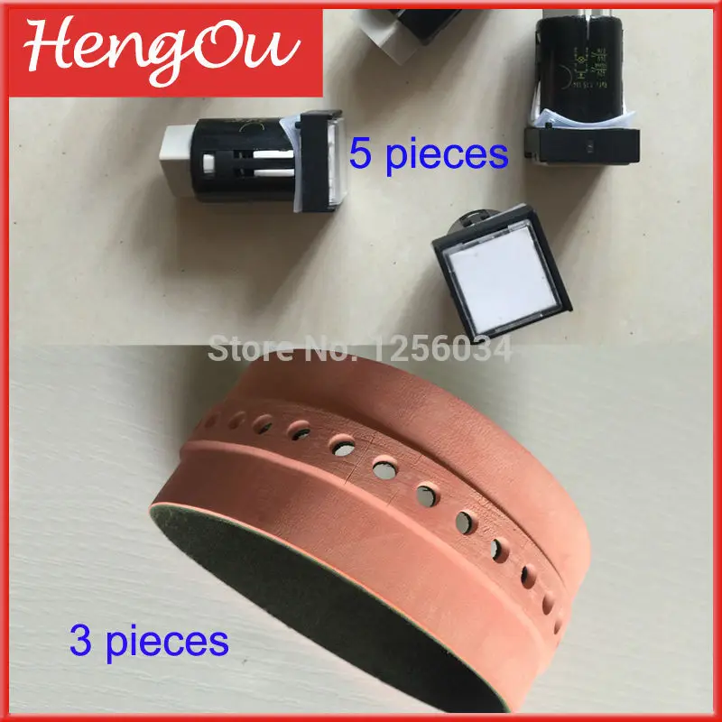 

3 pieces belt for SM74 machine, 5 pieces cpc button