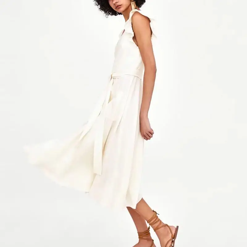 White Ruffle Dress Zara