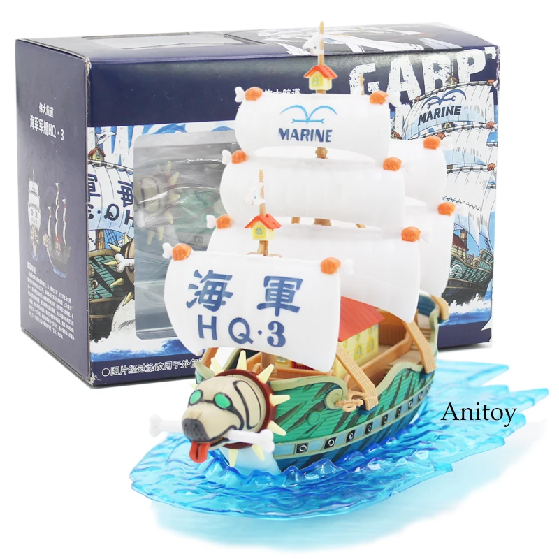 

Anime One Piece MARINE HQ 3 Monkey D Garp and Edward Newgate Navy Marine Ship Model Collectible Figure 14cm 3 Styles