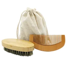 2 шт./компл. Мужская доска щетина деревянная щетка для бороды расческа лицо, борода для бритья чистящий набор для ухода