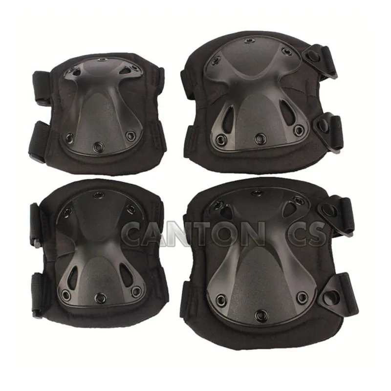 NEW SWAT X style Tactical Paintball Protection knee & elbow Pads Set