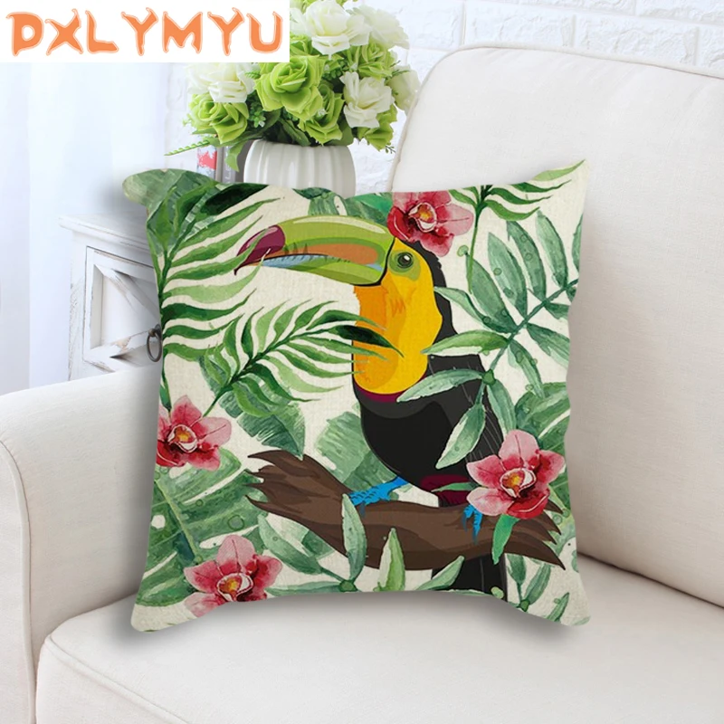 

Nordic Cushion Cover Natural Art Animals Bird Elephant Plant Pillow Cover for Home Chair Decorative Pillows Cushion Cover 45*45