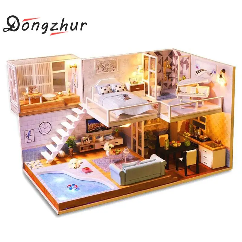 

Dongzhur Wooden Dolls House Set Diy Handicrafts 3d Miniature Project Children's Assemble Toys Handmade Dolls House
