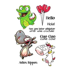 DiyArts Die Cutting Cute Cow Animal Metal with Clear Stamp DIY Decorative Embossing Scrapbooking Craft Card Stencil Template