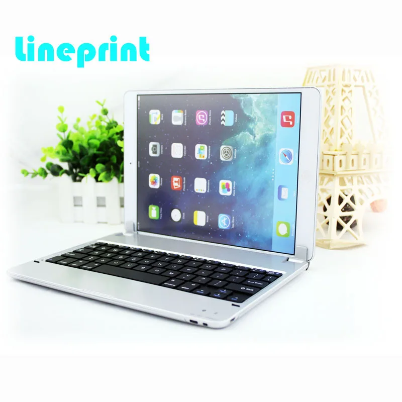 

New Arrival Orginal  Bluetooth Wireless Keyboard Ultrathin ABS Aluminium Alloy Keyboard Cover Case for iPad Air2 Silver