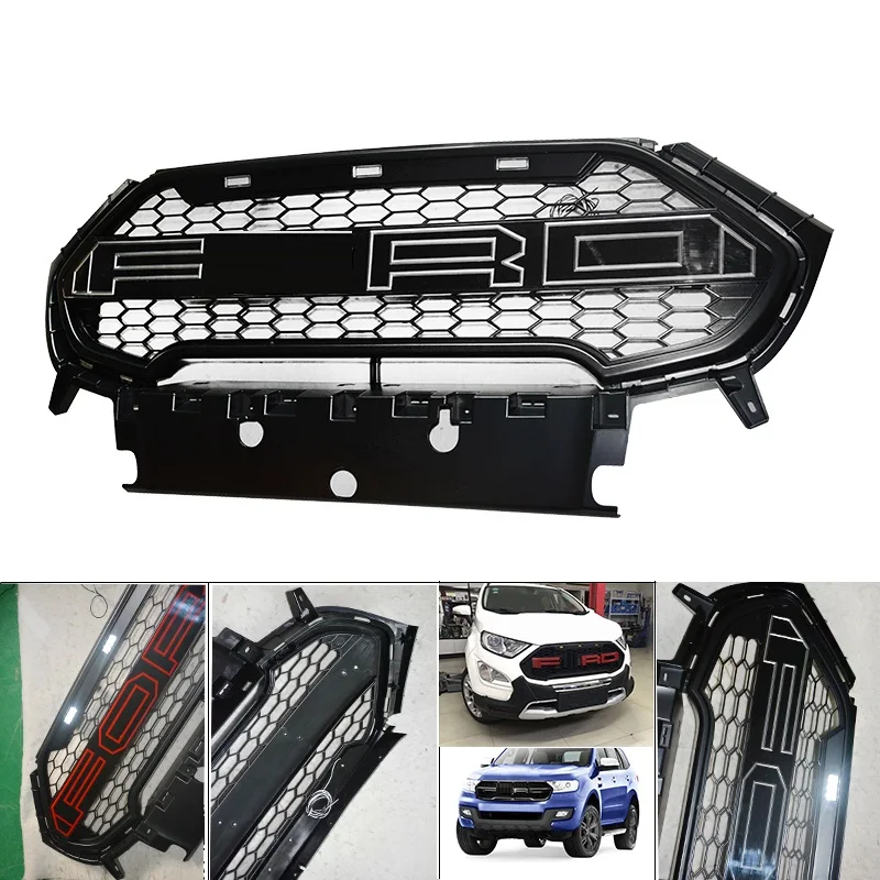 

CITYCARAUTO MODIFIED FRONT RACING GRILLE GRILLS FRONT BUMPER MASK FIT FOR ECOSPORT 2018 AUTO ACCESSORIES GRILL