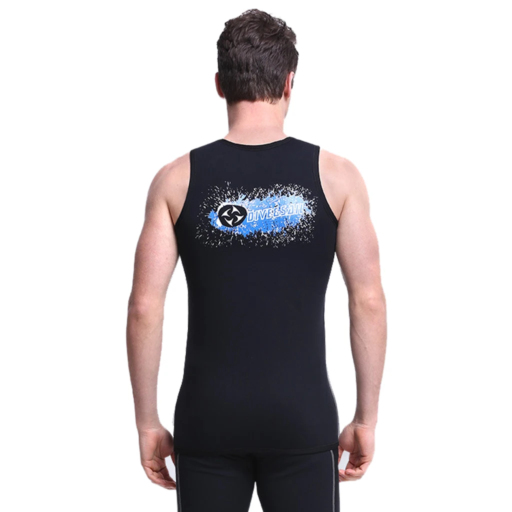 3mm Neoprene Mens Wetsuits Top Premium Sleeveless Wetsuit Jumpsuit Vest for Scuba Diving Surfing Snorkeling Black