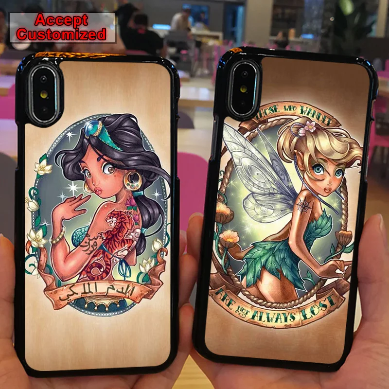 

Jasmine Pocahontas Tinker Bell Princess Cover Shell Case for iPhone 10 X XS Max XR 5 5S SE 6 6S Plus 7 8 Plus