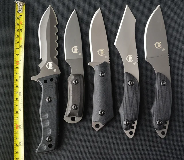 

FBIQQ 5models field survival climbing very sharp tactical survival straight knife high carbon steel leaves carry knife +gifts