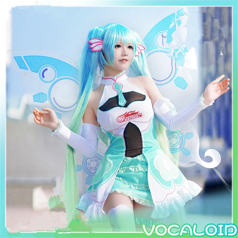 VOCALOID, гоночный Мику, косплей, платье для девочек, костюм для косплея, летние костюмы, костюмы на Хэллоуин, женское платье, униформа