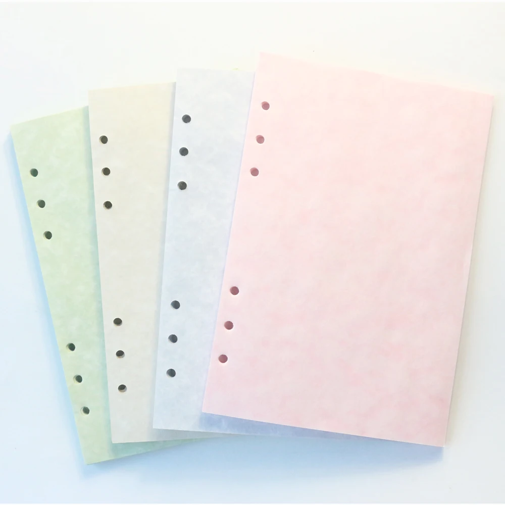 Domikee cute 6 holes colorful blank inner papers for binder spiral