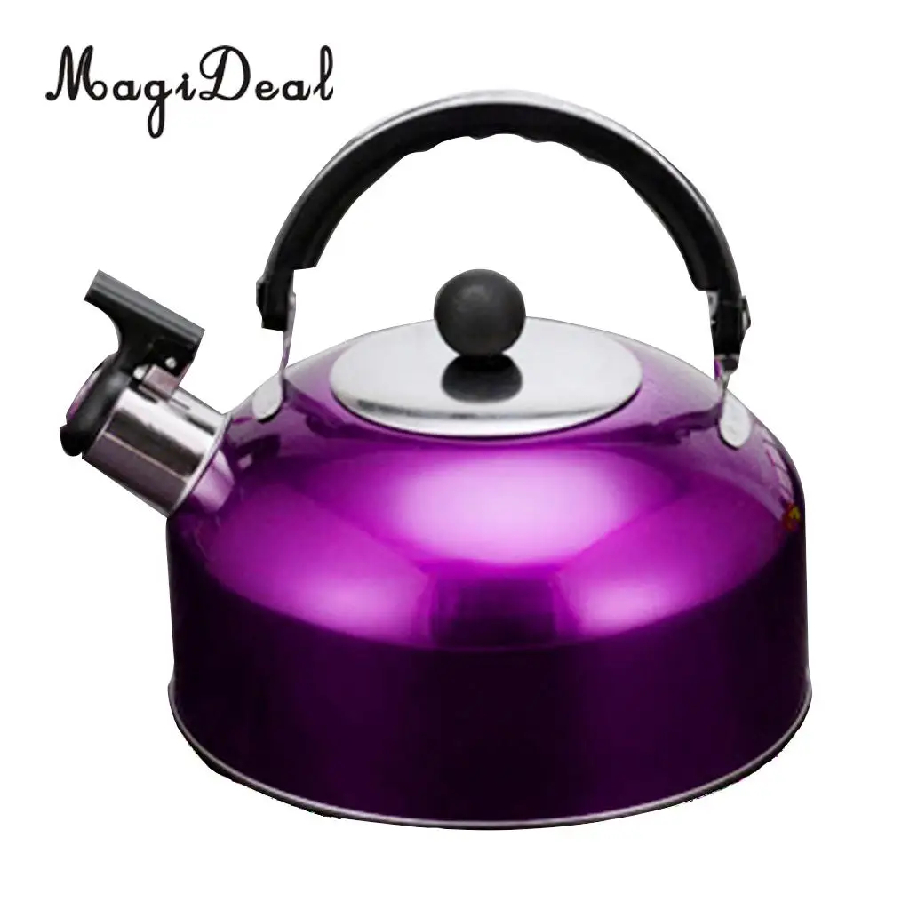 Lightweight MagiDeal Whistling Kettle Stainless Steel Camping Kitchen Tea Coffee Water Pot for Kitchen Fishing Picnic BBQ