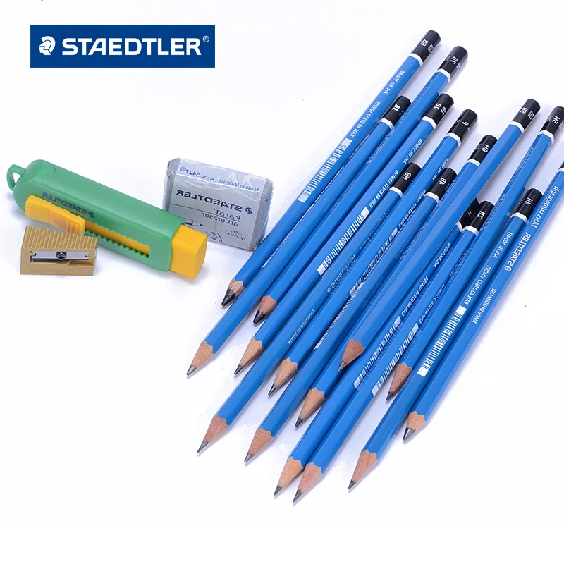 Staedtler 100 Mars lumographh Полный Рисунок портативный чехол 14 градусов рисование и эскизы карандаши