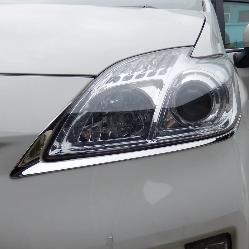 Накладки на передние фары из нержавеющей стали для Toyota Prius ZVW30 facelift 2012 2013 2014