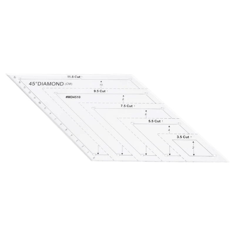 

45 Degree DIY Patchwork For Diamond Rhombus Template Quilting Ruler Sewing Tool