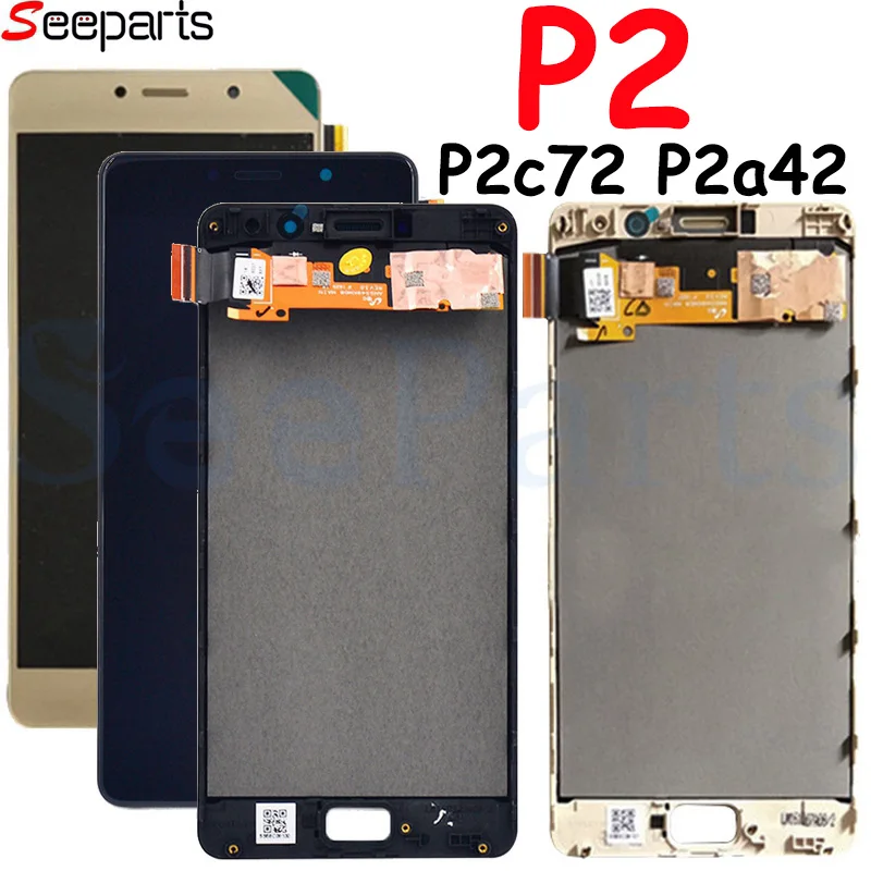 Cena Wyświetlacz dla Lenovo P2 P2c72 P2a42 wyświetlacz ekran dotykowy panel digitizera zgromadzenia z ramki zamiennik dla Lenovo P2 wyświetlacz LCD