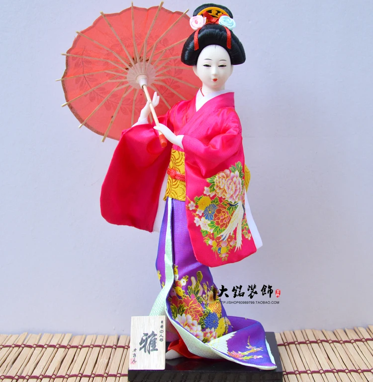 Japanese Geisha doll handmade silk gift collection of Japanese Kabuki