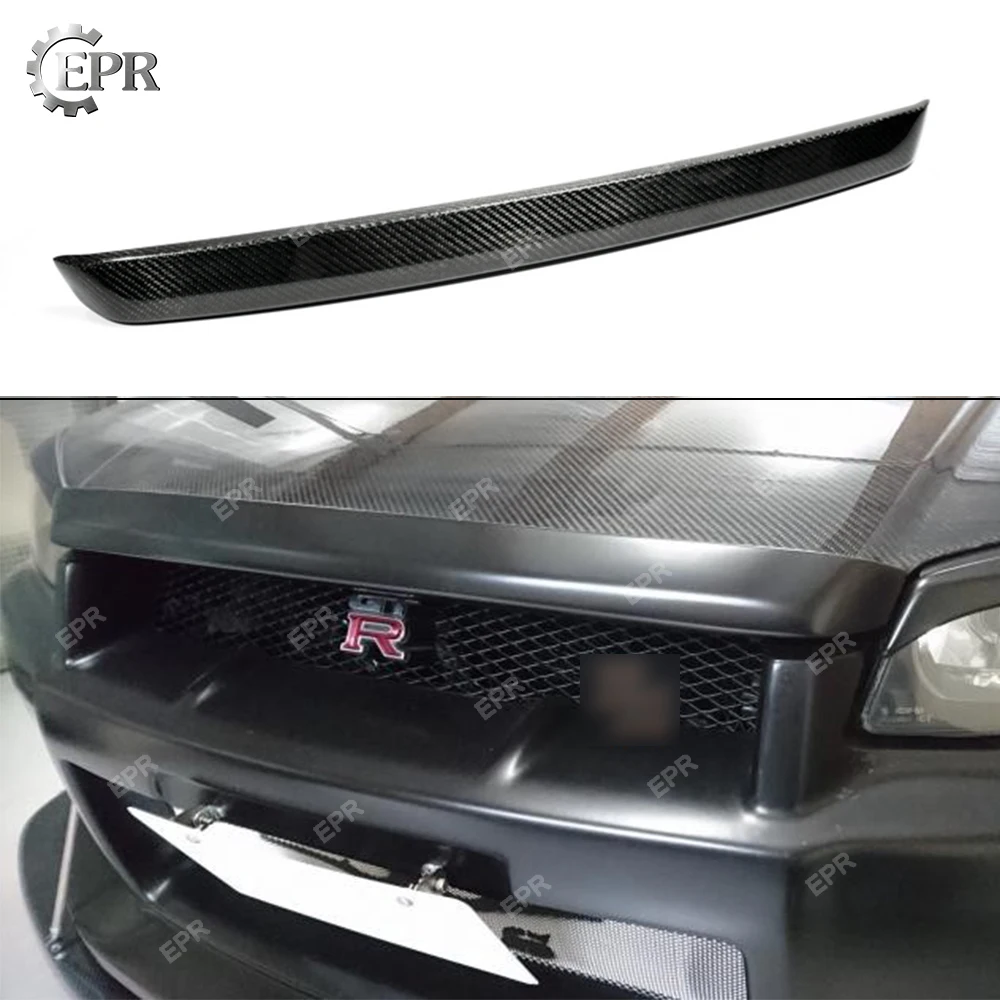 Для Nissan Skyline R34 GTR передний капот из углеродного волокна комплект для губ часть