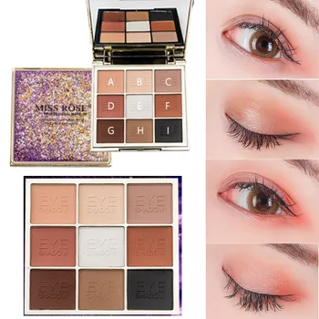 

2018 New 9 Color Matte Eye Shadow Makeup Pallete Eyeshadow Glitter Shimmer Pigment Palette Natural Waterproof Beauty Cosmetic
